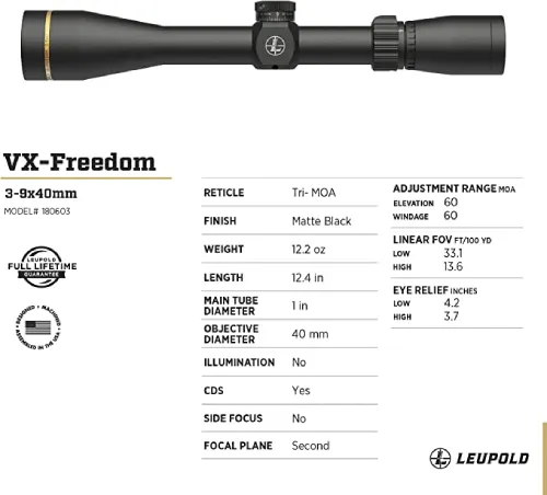 Leupold VX-Freedom 3-9x50mm Riflescope